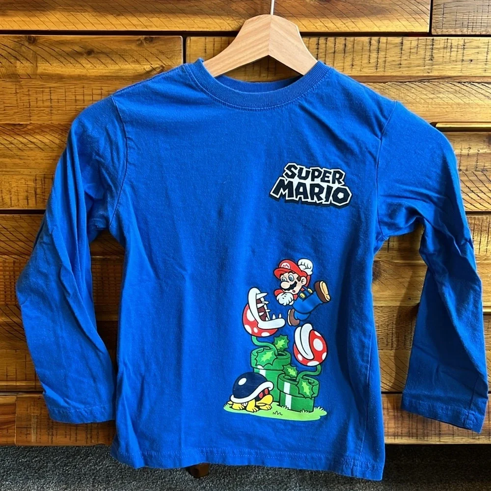 Nintendo Kids Blue Long Sleeve Shirt